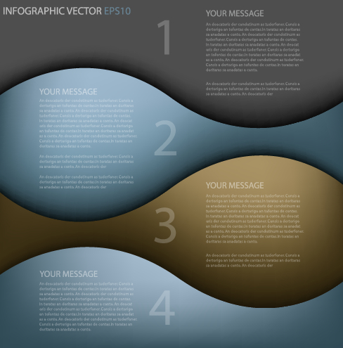 Abstrakte Welle nummerierte Infografie-Vektor Welle Nummernschild nummeriert Infografik abstract   