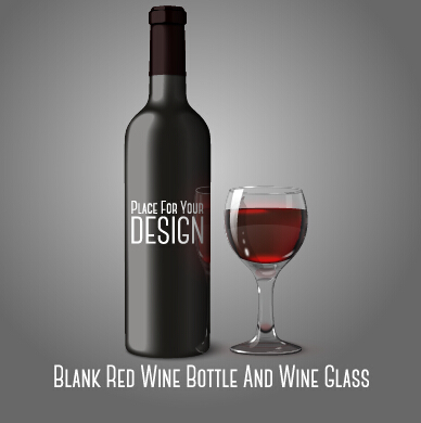 Bouteille de vin rouge vierge et vecteur de verre de vin vin rouge verre à vin bouteille de vin bouteille blanc   