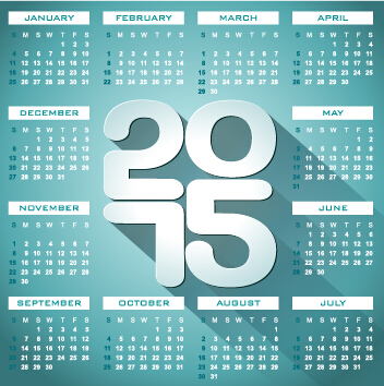 Kalender 2015 moderner Stilvektor-Set 04 modern Kalender 2015   