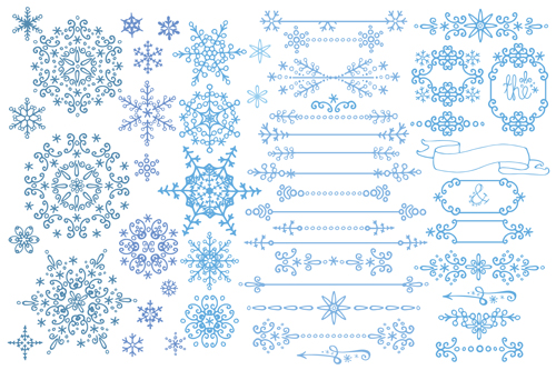 クリスマスの雪片の装飾要素ベクトル01 雪片 装飾品 クリスマスの雪 クリスマス   