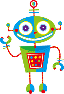 かわいい漫画のロボット着色されたベクトルセット07 色付き 漫画 ロボット   