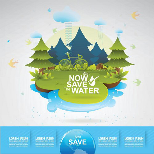 節水のためのエコライフテンプレートベクトル03 水 保存 ライフ テンプレート エコ   