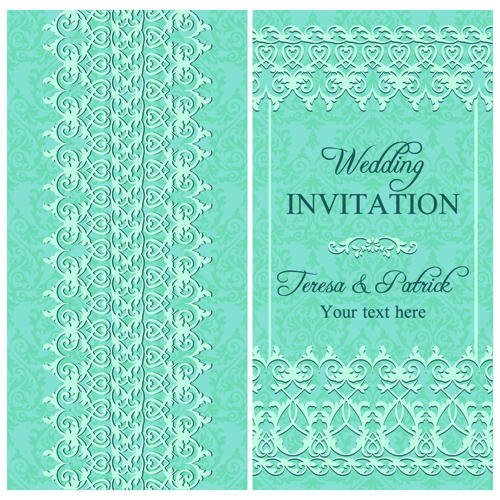 Élégant floral décoratif mariage invitation vecteur cartes 04 mariage invitation elegant décoratif cartes carte   
