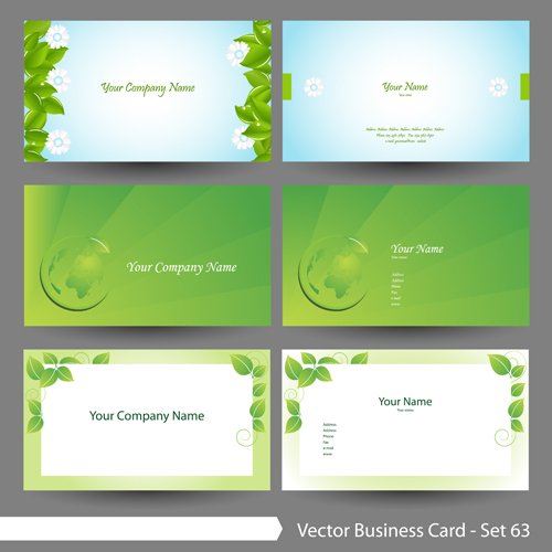 Élégant vert naturel cartes de visite vecteur 04 vert naturel elegant cartes de visite carte de visite business   