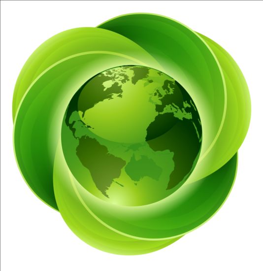 Vecteur de logo de feuilles de globe logo globe feuilles   