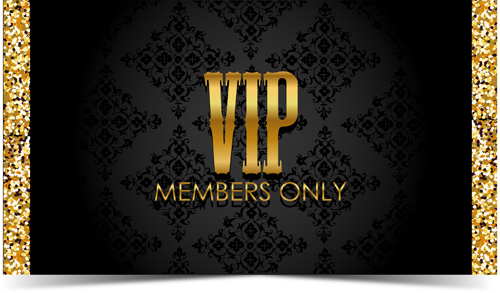 Or avec les membres VIP noirs cartes vecteur 05 vip or Noir membres cartes   