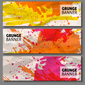 Grunge-Aquarellbanner setzen Vektormaterial 10 Vektormaterial grunge banner   