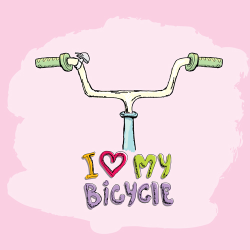 Handgezeichnet liebe ich meinen Fahrrad-Design-Vektor 12 Liebe hand gezeichnet Fahrrad design   