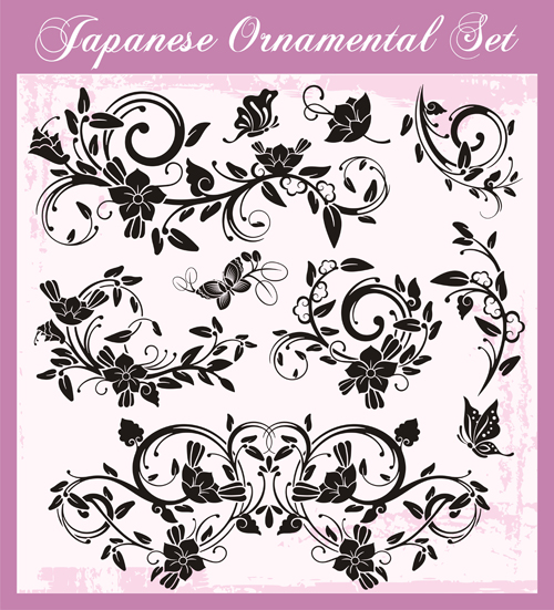 Japanische Stile Ornamente entwerfen Vektor-Set 10 Stile Ornamente Japanisch design   