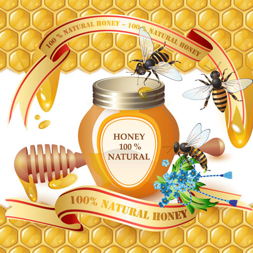 Natürlicher Honig kreativ Plakat vecor 01 poster Natürlich Kreativ Honig   