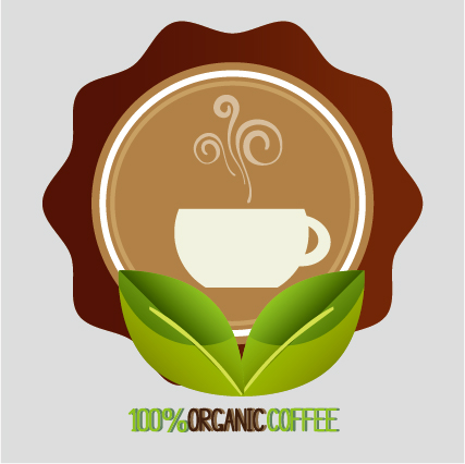 Logos de café bio desgin vecteur 06 logos desgin cafe bio   