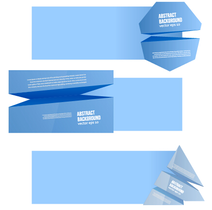 Vecteur de bannières bleu clair d’origami origami bleu clair bannières Bannière   