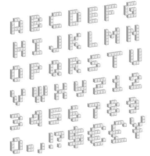 Alphabets de Pixel avec des nombres vectoriels 02 pixel nombres alphabets   