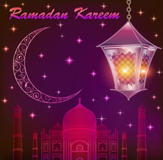 Ramadan Kareem avec vecteur de fond de lune 02 ramadan lune kareem fond   