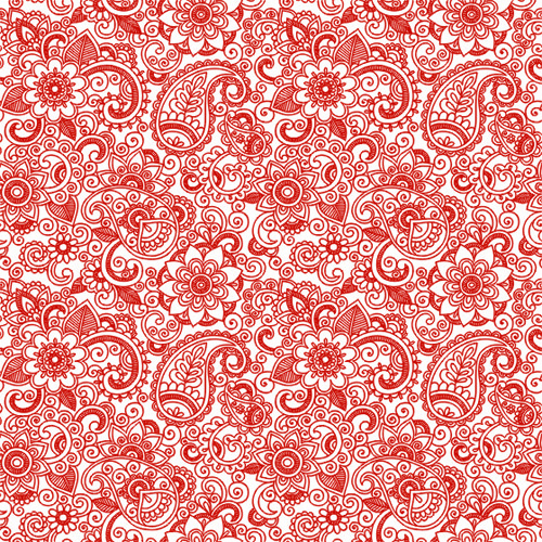 赤花飾りシームレスパターン 装飾 花 パターン シームレス   