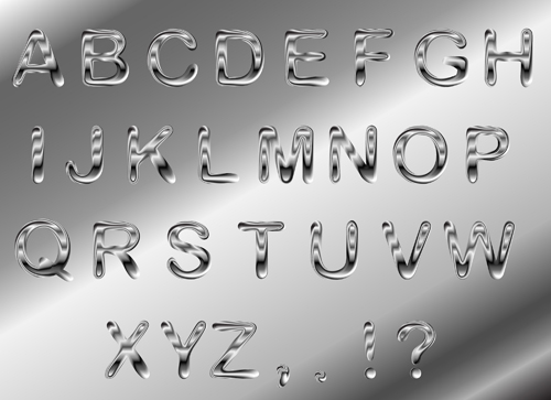 Matériau vectoriel alphabet métal texturé 01 texture metal matériel alphabet   