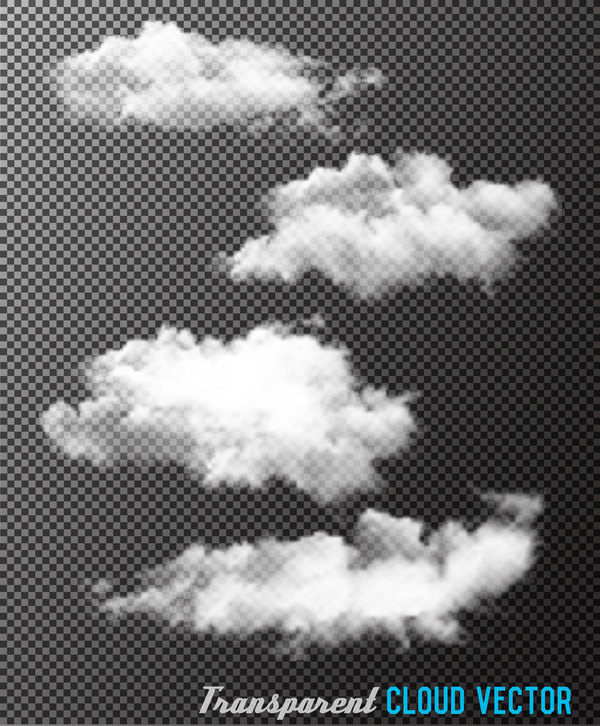 Transparente Cloud-Vektormaterial Set 01 transparent cloud   