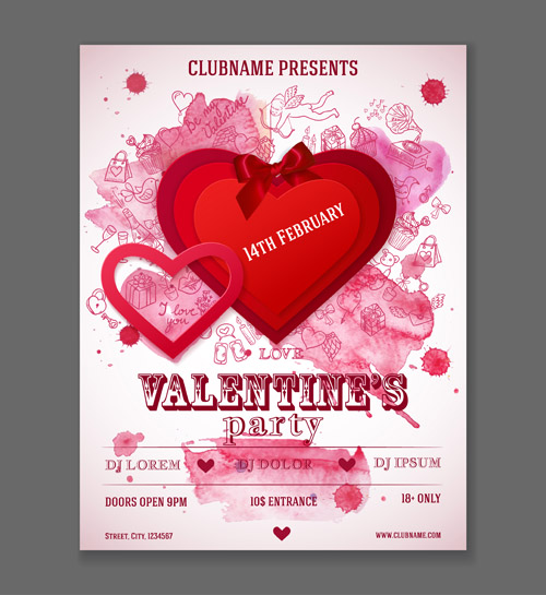 Valentinstag-Herz-Plakat 02 Vektor Valentine poster Herz   