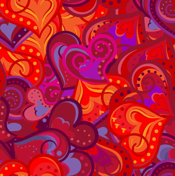 Saint Valentin coeur dessiné à la main motif vecteur 01 Saint-Valentin motif main jour dessiné coeur   