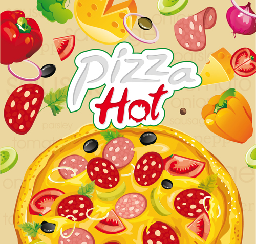 Vector Pizza heiße Design-Poster 01 poster pizza hot   