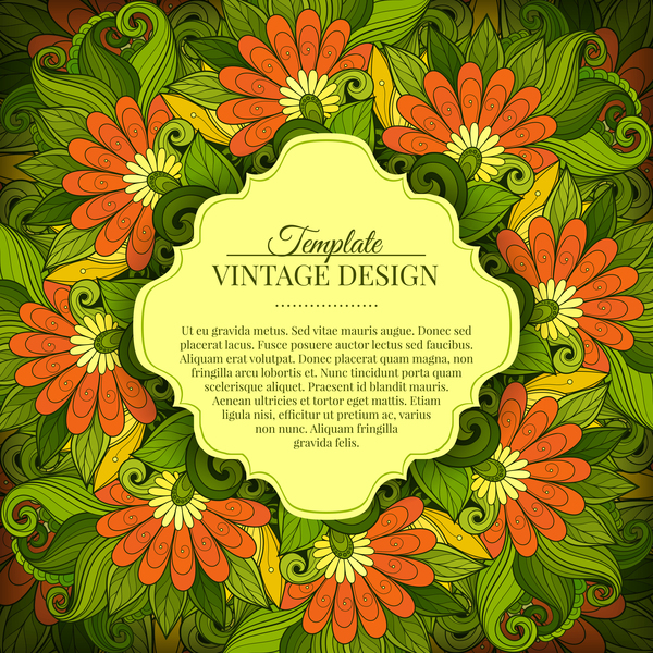 Vintage-Hintergrund mit floralen, nahtlosen Mustervektoren vintage nahtlos Muster floral   