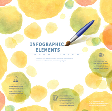 Infographies aquarelle éléments vecteur 01 infographies elements aquarelle   