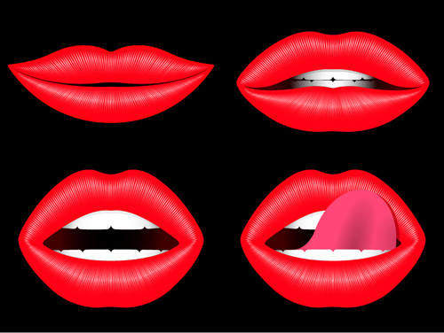 女性赤い唇デザインベクター02 赤 女 唇 デザイン   