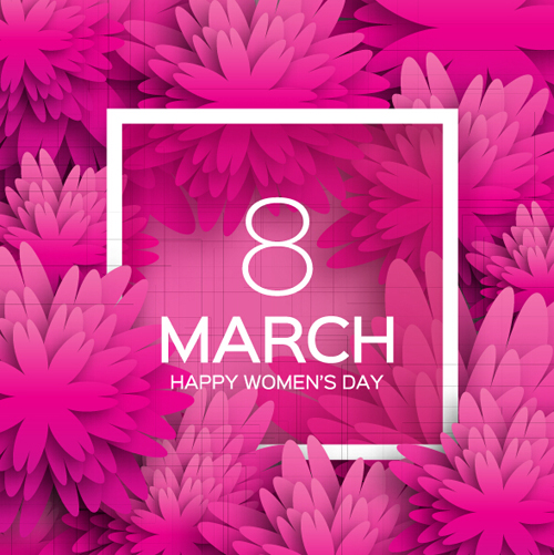 Frauentag 8. März Ferienhintergrund mit Papierblumenvektor 12 papier MarchV Urlaub Hintergrund Frauen Blume   