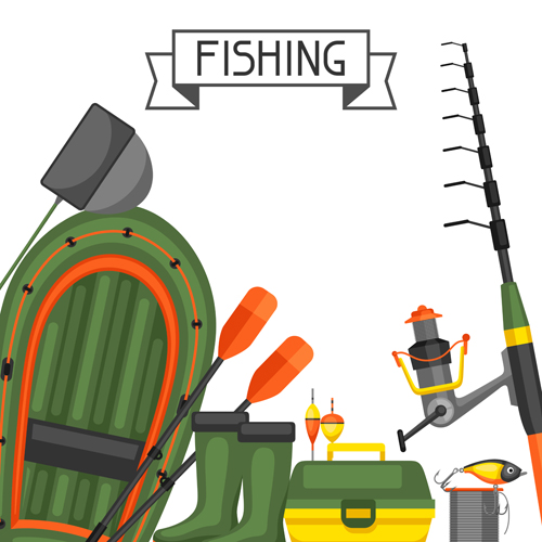 Fischfang liefert Vektorabbildung Vektor 03 Lieferungen illustration Angeln   