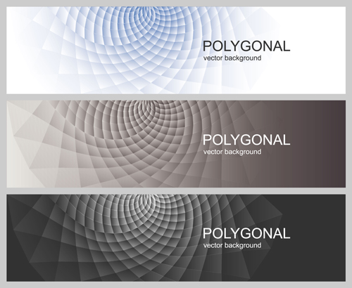 polygonale avec des bannières abstraites vecteur 01 polygonale bannières Abstrait   