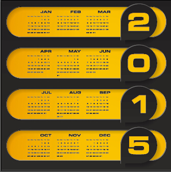 2015黄色のスタイルのベクトルが付いている会社のカレンダーブラック09 黄色 会社 ブラック カレンダー 2015   