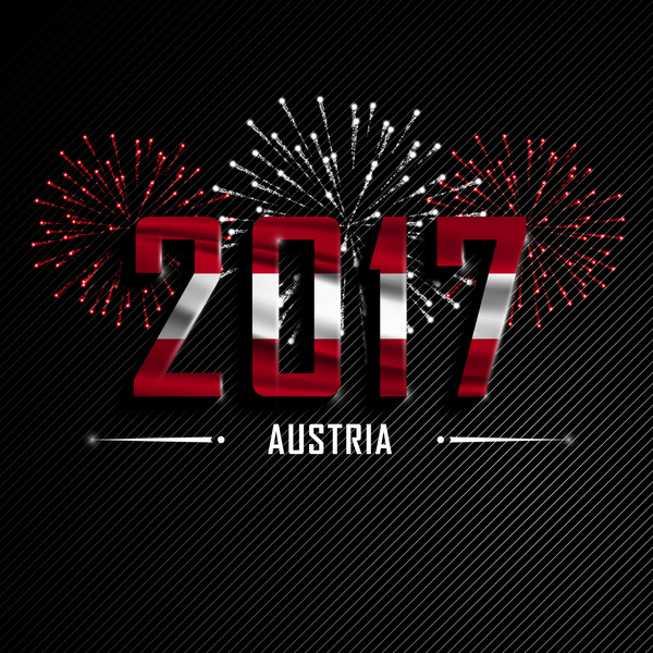 2017 nouvel an Autriche fond vectoriel nouvelle Autriche année 2017   