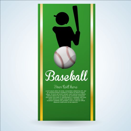 Baseball-grünes Banner mit Menschen Silhouette Vektoren gesetzt 19 silhouette Menschen grün baseball banner   