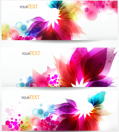 Schöne mehrfarbige Blumenvektor-Banner Schön multicolor floral banner   