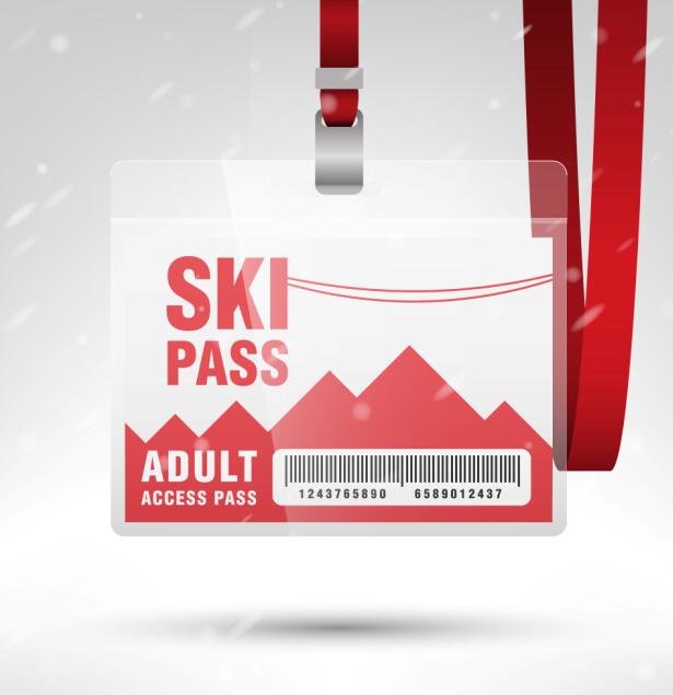 Blanc modèle de passe d’accès SKI vecteur 01 ski pass blank Accès   
