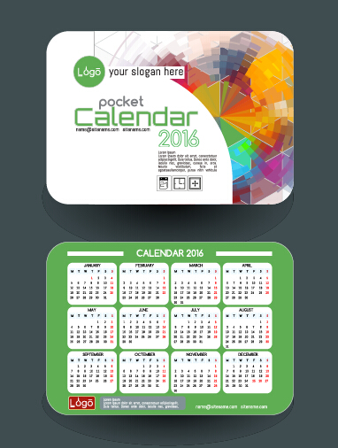 カレンダー2016ビジネスカードベクトル06 ビジネス カレンダー カード 2016   
