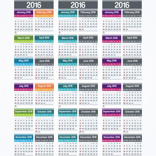 Kalender 2016 Einfach und Elegant Design-Vektor Kalender elegant einfach design 2016   