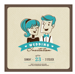 漫画のスタイルの結婚式の招待状カード01 結婚式 漫画 招待状 招待カード   