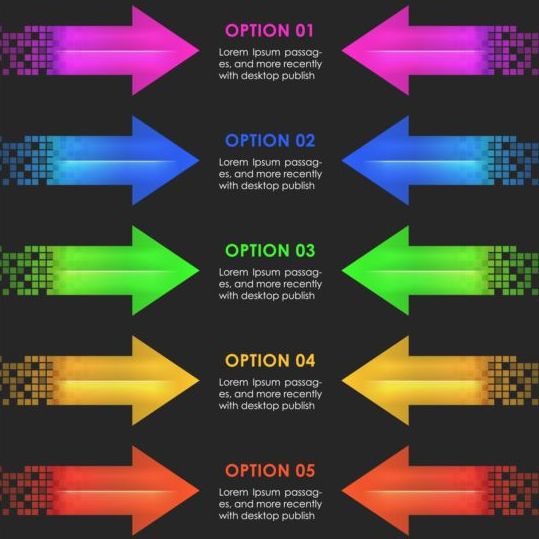 Flèche colorée avec l’option vecteur infographique 08 Option infographie Flèche couleur   