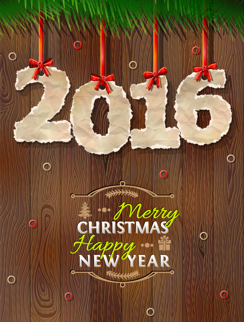 Kreative 2016 Weihnachten mit Neujahrsvektordesign 02 Weihnachten Neujahr 2016   