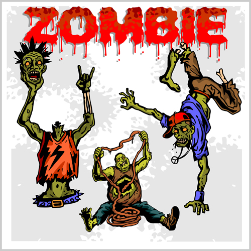 Creative Zombie Design vector set 04 zombie design Créatif   