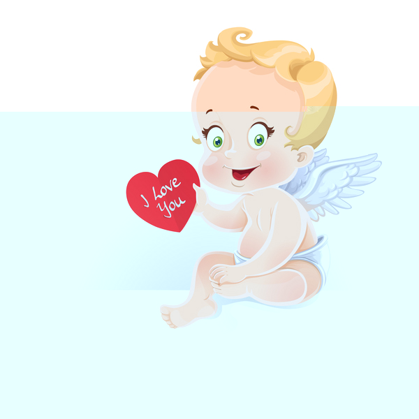 Cupidon mignon avec le coeur et l amour vous vecteur de texte vous mignon l amour Cupidon coeur   