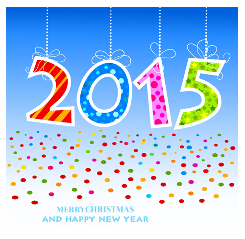 Niedlich gefärbte Background-Design-Vektor 2015 Hintergrund farbig cute 2015   