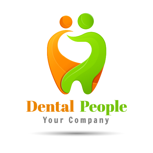 Zahnärztin mit Menschen Logo Design Vektor Zahnmedizin Menschen logo   
