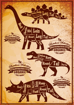 Dinosaurier schneidet Etiketten Vektormaterial Etiketten Dinosaurier   