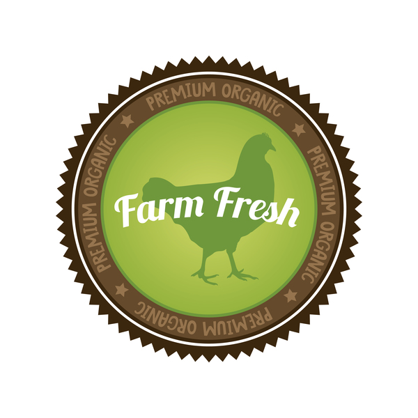 Ferme frais bio alimentaire badge vecteur 01 nourriture frais ferme bio badge   