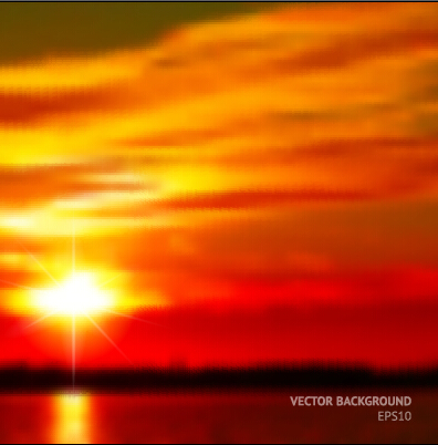 燃えるように赤い夕焼け背景アート02 赤 背景 激しい 日没   