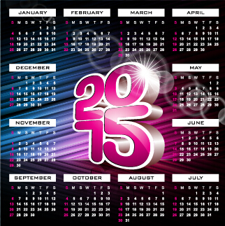 Grille calendrier 2015 avec vecteur abstrait de fond 02 grille calendrier 2015   