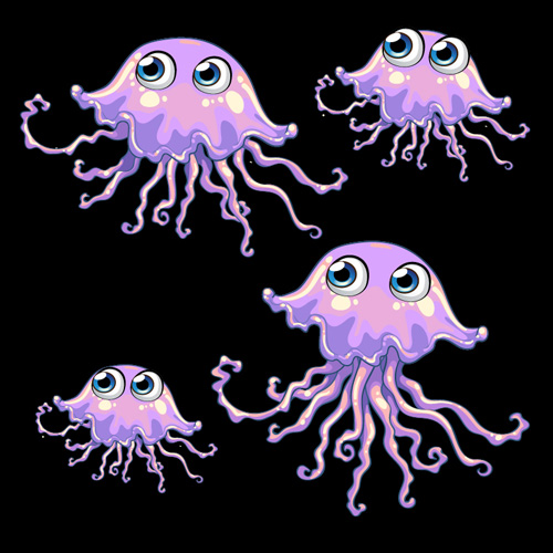 Méduse catoon caractère vecteur 01 méduse catoon caractère   