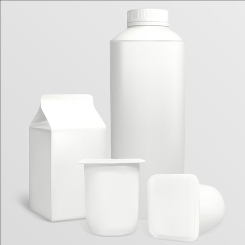 Milchflasche mit Milchkarton-Verpackungsvektoren 02 Paket Milch Karton Flasche   